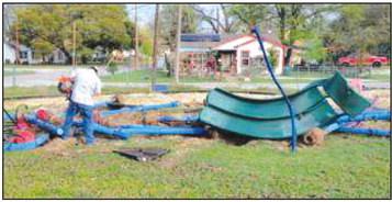 The City of Clifton’s Public Works Department is currently replacing the playgrounds at Cockrell-Thiele Park as well as Olsen Park. Work started on Wednesday, March 13, and should be completed in a month’s time. Photo Courtesy By City of Clifton
