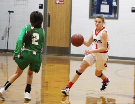 Forrest Murphy/Clifton Record/Kopperl sophomore Alexia Rushing (3) paced her team with 17 points versus Covington.