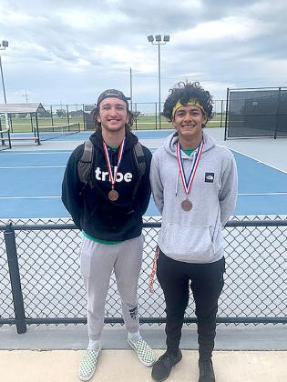 Cameron Bateson and Carlos Villarreal placed third overall in doubles competition at the Whitney Tennis Tournament.