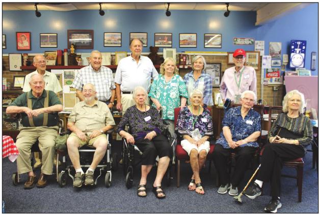 Clifton High School’s graduating class of 1955 held a class reunion at Clifton Classic Chassis over the weekend where old friends picked up right where they left off. Front from left is PD Wallace, Tek Outlaw, Norida Culp, Annelle Oswald Wells, Carol Sue Carpenter and Shirley Sadler, and back from left, Maxie Wallace, Anton Stacha, Jack Kanz, Irene Hoeldtke, Joanna Case White and Harry Cash. Ashley Barner | The Clifton Record