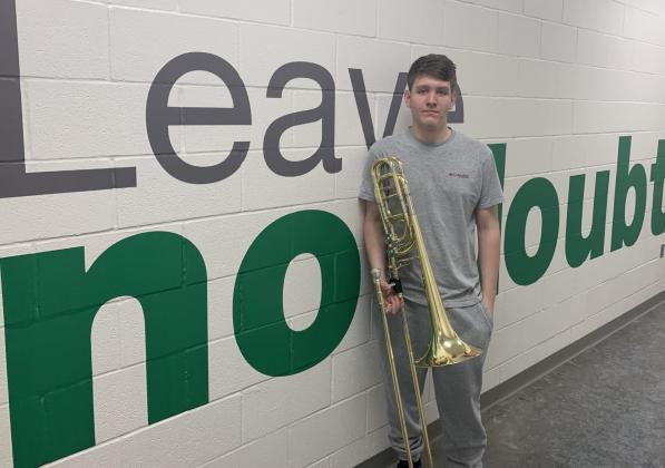 Clifton High School junior bass trombone player Gavin Poole recently took home individual all-state band honors. Courtesy Photo/Matt Nelson