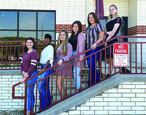 Your 2022 Cranfills Gap Homecoming Court is (from top to bottom) senior Stevie Carder, senior Hanna Hinds, Senior Halie Patrick, junior Marcela Enriquez, sophomore Breanna Cook and freshman Bobbi Joe Ratliff. Don’t miss the big game Friday night at 7 p.m. against Waco Parkview. Photo Courtesy of Cranfills Gap ISD