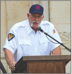 Long-time chief of the Iredell Volunteer Fire Department Bradley Fletcher called on new volunteers to serve in the county’s VFDs Monday. Nathan Diebenow | The Clifton Record
