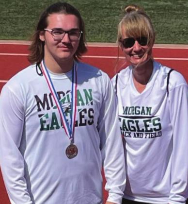 Morgan Eagle Kason Simsd places seventh in discus at the State UIL Track Meet. Courtesy Photo