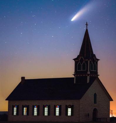 Facebook photo posted by Erin Newman of Comet Neowise over the Rock Church July 18 in Cransfills Gap. Courtesy Photo