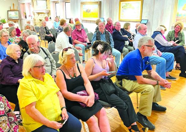 The Bosque Seven Gallery at the Bosque Museum was filled with anxious local history lovers for Professor Gunnar Nerheim’s lecture about his new book called “Norseman Deep in the Heart of Texas: Norwegian Immigration 1845 to 1900” on Sunday, March 2. Nathan Diebenow | Meridian Tribune