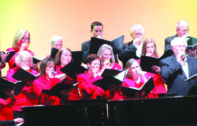 The Bosque Chorale harnessed the power of kazoos during its “I Wish You Christmas” concert inF razier Performance Hall at the Bosque Arts Center in Clifton on Thursday, December 7, Nathan Diebenow | The Clifton Record