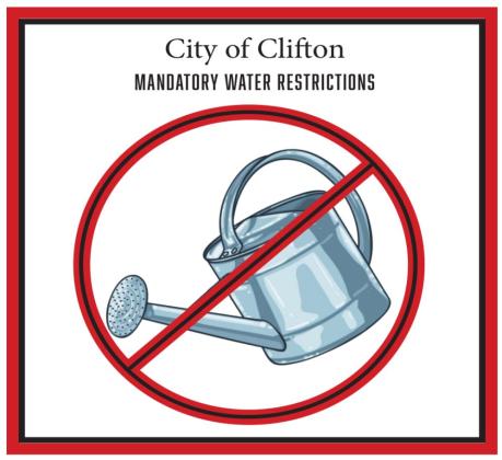 Mandatory water restrictions issued for City of Clifton