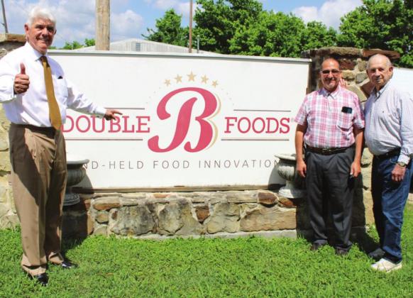 Congressman Roger Williams (left) spoke with Paul Maes at Double B Foods in Meridian concerning labor shortages. Also pictured is Meridian Mayor Johnnie Hauerland (right). Ashley Barner | Meridian Tribune