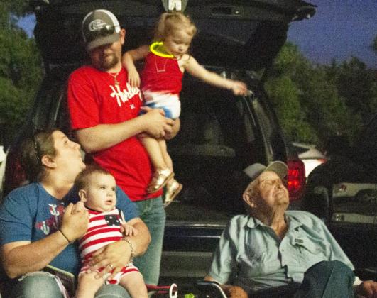Left, Fireworks Saturday night in Iredell during Bosque County’s only known official firework display on July 4 put on by the Iredell Volunteer Firefighters. Allen D. Fisher | The Clifton Record